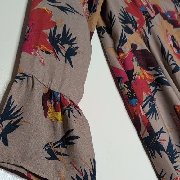 Umgee babydoll Boho Floral Style Tunic Mini Dress size M - Picture 6 of 10